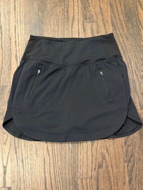 Athleta Black A-Line Active Skort with Zip Pockets